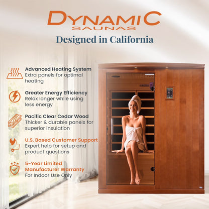 Madrid Elite 3 Person Low EMF Infrared Lighting Home Sauna