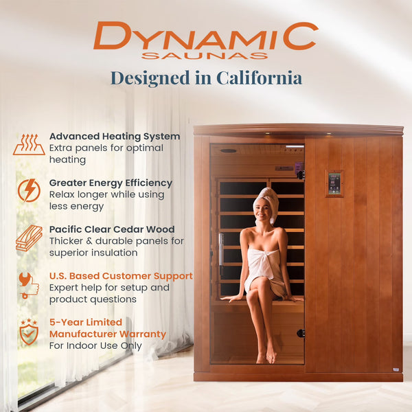Madrid Elite 3 Person Low EMF Infrared Lighting Home Sauna