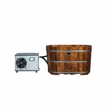 WOODBRIDGE 54" Indoor Cold Plunge Tub W/ 1.3 HP White Chiller – Rapid Cooling & Heating, Ozone Sanitation, Filter Circulation System, Wifi-Enabled & Remote Control via APP, Insulated Tub Cover