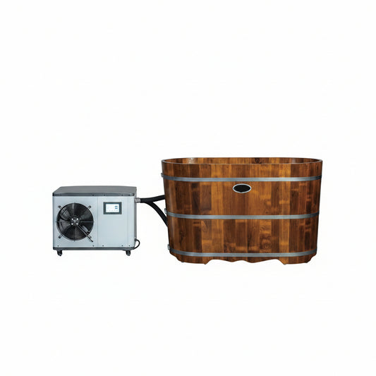 WOODBRIDGE 54" Indoor Cold Plunge Tub W/ 1.3 HP White Chiller – Rapid Cooling & Heating, Ozone Sanitation, Filter Circulation System, Wifi-Enabled & Remote Control via APP, Insulated Tub Cover