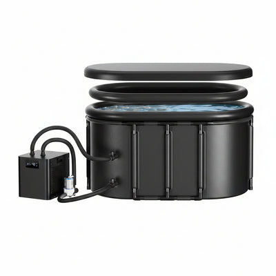 1/3 HP Ice Bath Chiller & 148 Gal Oval Cold Plunge Tub Kit | Cold Plunge Chiller with External Pump & Filter, XXL Upgraded Ice Pod, Cold Plunge Tub with Chiller for Cold Therapy Recovery